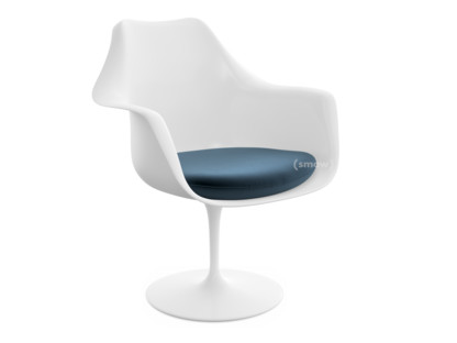 Saarinen Tulip Armchair Swivel|Seat cushion|White|Night Blue (Eva 170)