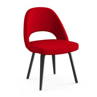 Saarinen executive conference chair Without armrests|Ebony stained oak|Red