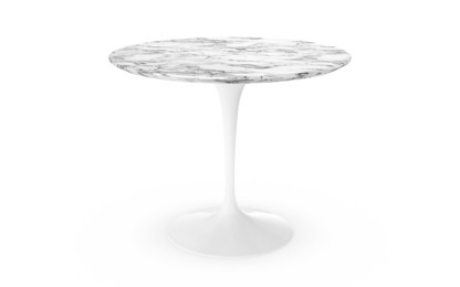 Saarinen Round Dining Table 91 cm|White|Arabescato marble (white with grey tones)