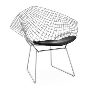 Diamond Chair with cushion|Chrome-plated|Vinyl black