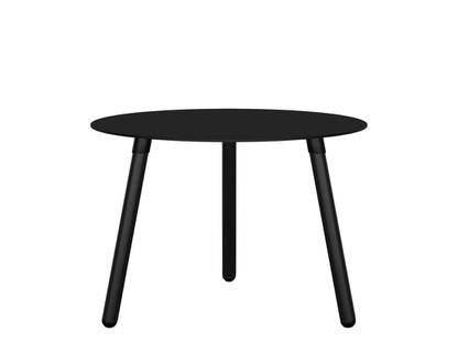 BCN Side Table Laminate black|Black varnished beech|H 45 x ø 65 cm