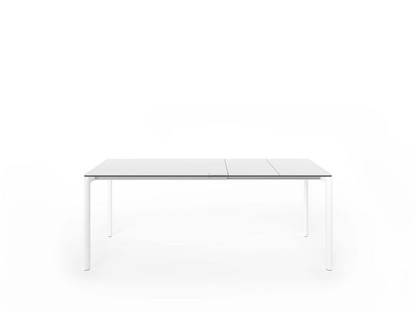 Maki Dining Table L 114-194 x W 80 cm|Laminate white|Aluminium with white lacquer