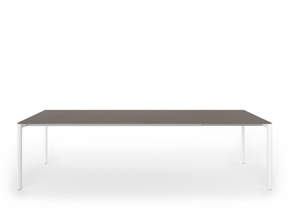 Maki Dining Table L 209-283 x W 90 cm|Fenix Bromo grey with same colour edge|Aluminium with white lacquer