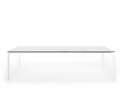 Maki Dining Table L 209-283 x W 90 cm|Fenix white with black edge|Aluminium with white lacquer