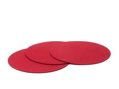 Felt Coasters for Componibili Set of 3|Round, ø 30 cm|Red