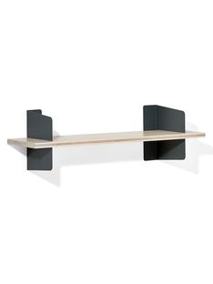 Wall Shelf Atelier 3-layer fir/spruce veneer with white-pigmented lacquer|Black|Version 1|100 cm