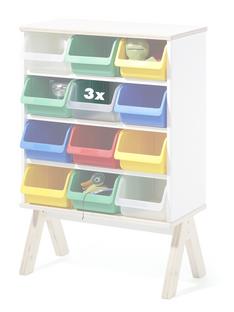Set of 3 Plastic Boxes for Famille Garage (Small) Transparent