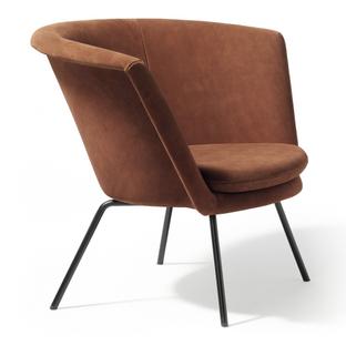 H57 Armchair Powdercoated black|Suede leather|Brown