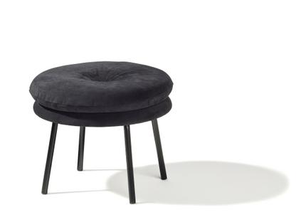 Stool Little Tom 2-layer|Suede leather black