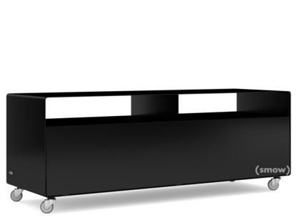 TV Lowboard R 109N Self-coloured|Deep black (RAL 9005)|Industrial castors