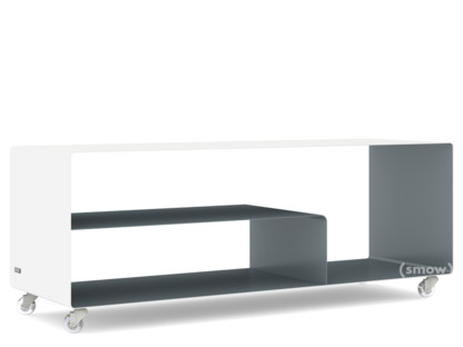 Sideboard R 111N Bicoloured|Pure white (RAL 9010) - Basalt grey (RAL 7012)|Transparent castors