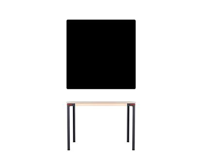 Seiltänzer Table 75 x 90 x 90 cm|Linoleum black|Red