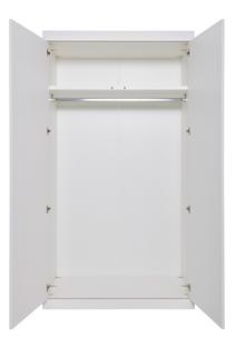 Flai Wardrobe Large (216 x 118 x 61 cm)|Melamine white with birch edge|Configuration 1