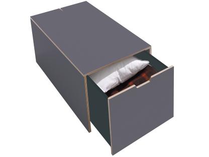 Bett drawer 16 L 103,1 x W 46,8|Melamine anthracite with birch edge|Classic (without castors)