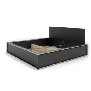 Spaze Bed 200 x 200|With headboard|without|CPL matt black