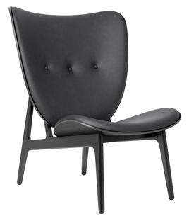 Elephant Lounge Chair Dunes leather anthracite|Black stained oak