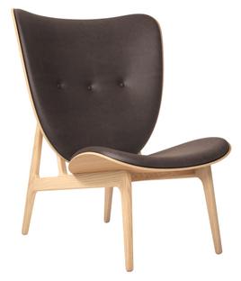 Elephant Lounge Chair Dunes leather dark brown|Natural oak