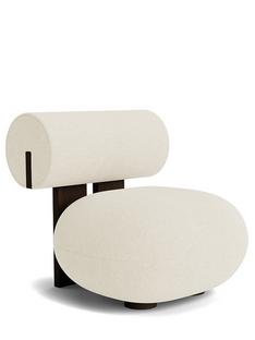 Hippo Lounge Chair Bouclé Wool off-white|Dark smoked oak