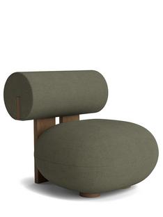 Hippo Lounge Chair Fabric Fiord greyish-green|Light smoked oak
