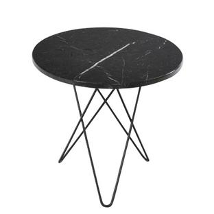 Tall Mini O Table Black Marquina|Steel, black powder-coated