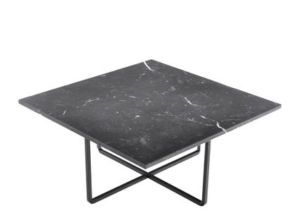 Ninety Table Large (H 35 x W 80 x D 80 cm)|Black Marquina|Steel, black powder-coated