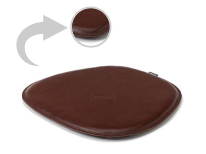Leather Seat Pad for Eames Side Chairs  Front and back leather|Cognac