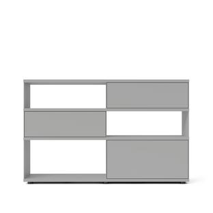 Flow Q Highboard 160 cm|101,7 cm (2 drawers and 1 flap)|Cool Grey