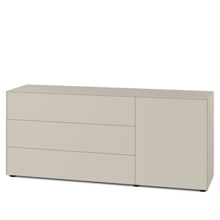 Nex Pur Box 2.0 with drawers and doors 48 cm|H 75 cm x B 180 cm (with door and three drawers)|Silk