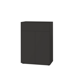 Nex Pur Box 2.0 with drawers and doors 40 cm|H 100 cm x B 80 cm (with double door and drawer)|Graphite