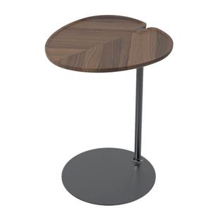 Leaf-1 Side Table Oval|Brass, coloured black|Walnut natural oiled