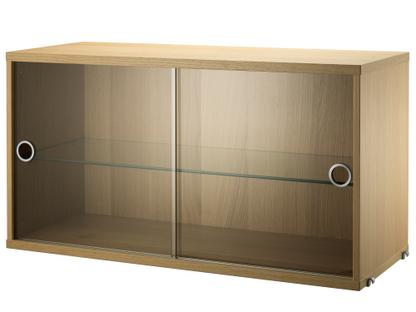 String System Display Cabinet With Sliding Glass Doors Oak veneer