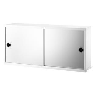String System Cabinet With Mirror Doors White