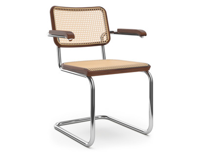 S 64 / S 64 N Cane-work (with supporting mesh underneath seat)|Dark brown stained beech|No glides