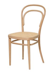 214 Without armrests|Natural stained beech|Cane-work (with supporting mesh underneath seat)
