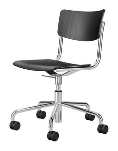 S 43 Swivel Chair Black stained beech|Chrome-plated|Without armrests