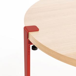 Tiptoe Side Table Brooklyn Oak finish|Terracotta red