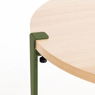 Tiptoe Side Table Brooklyn Oak finish|Rosemary green