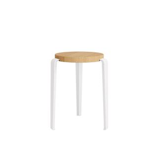 LOU Stool, solid wood Solid oak|Cloudy white