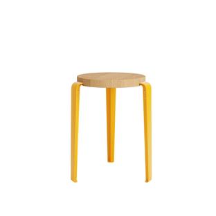 LOU Stool, solid wood Solid oak|Sunflower yellow