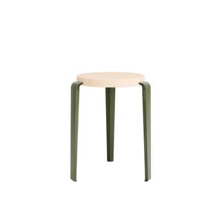 LOU Stool, solid wood Solid beech|Rosemary green