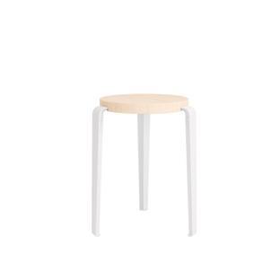 LOU Stool, solid wood Solid beech|Cloudy white