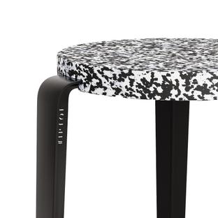 LOU Stool, recycled plastic Macchiato|Graphite black