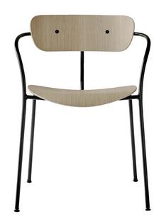Pavilion Chair Lacquered Oak|Black powder coated|With armrests