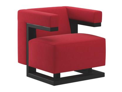 F51 Gropius Armchair Cavalry cloth|Red|Black lacquered ash
