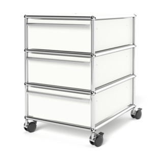 USM Haller Mobile Pedestal with 3 Drawers Type I (with Counterbalance) No locks|Pure white RAL 9010