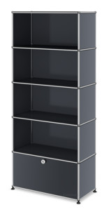 USM Haller Storage Unit M, Customisable Anthracite RAL 7016|Open|Open|Open|with extension door