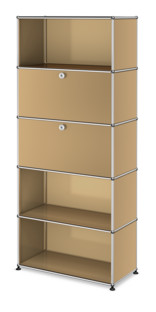 USM Haller Storage Unit M, Customisable USM beige|With drop-down door|With drop-down door|Open|Open