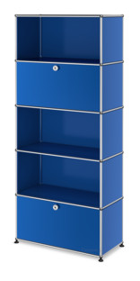 USM Haller Storage Unit M, Customisable Gentian blue RAL 5010|With drop-down door|Open|Open|With drop-down door