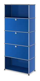 USM Haller Storage Unit M, Customisable Gentian blue RAL 5010|With drop-down door|With drop-down door|With drop-down door|Open