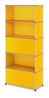 USM Haller Storage Unit M, Customisable Golden yellow RAL 1004|Open|With drop-down door|Open|With drop-down door